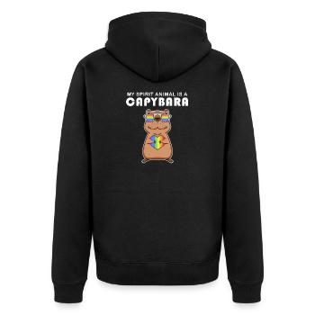 Capybara Capybara Cadeau - Veste à capuche bio Premium Unisexe - noir - Dos - Nico (187cm)