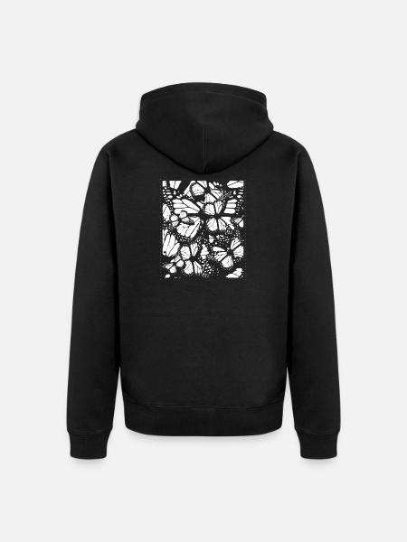 Papillons - Veste à capuche bio Premium Unisexe - noir