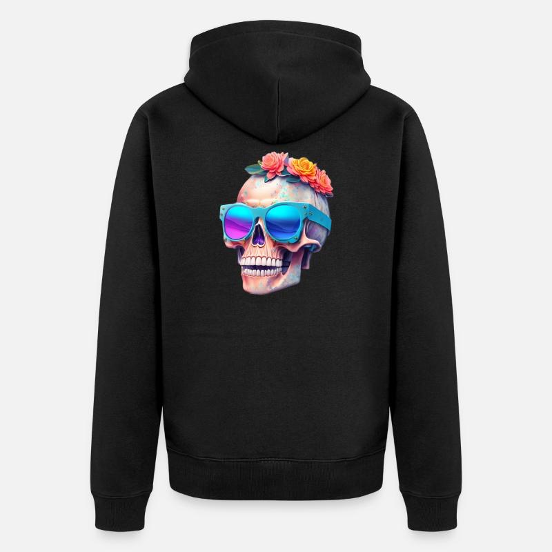 Totenkopf - Unisex Premium Bio Zip Hoodie - Schwarz