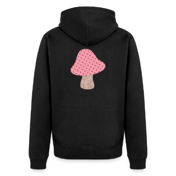 Mushroom Dots Pattern Dots Pink Girl Lucky Lucky - Unisex Premium Organic Zip Hoodie - black - Back - Nico (187cm)