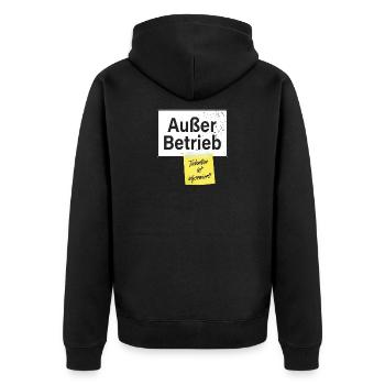 Außer Betrieb Techniker Informiert Faultier Büro - Unisex Premium Bio Zip Hoodie - Schwarz - Hinten - Nico (187cm)