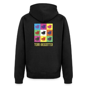 Team Kreuzotter - Unisex Premium Bio Zip Hoodie - Schwarz - Hinten - Nico (187cm)