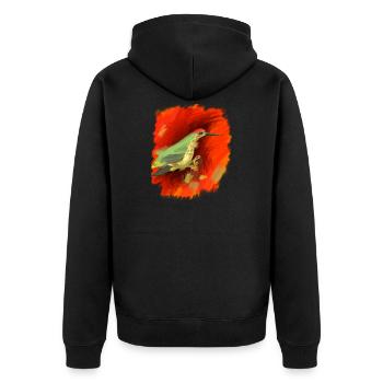 Cadeau en rouge et vert, super, haute qualité - Veste à capuche bio Premium Unisexe - noir - Dos - Nico (187cm)
