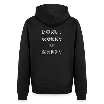 Donut Worry Be Happy - Veste à capuche bio Premium Unisexe - noir - Dos - Nico (187cm)