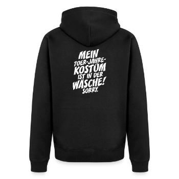 70er Jahre Kostüm Ist In Der Wäsche 70s Party 70er - Unisex Premium Bio Zip Hoodie - Schwarz - Hinten - Nico (187cm)