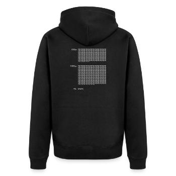 720p1080p4k weiß - Unisex Premium Bio Zip Hoodie - Schwarz - Hinten - Nico (187cm)