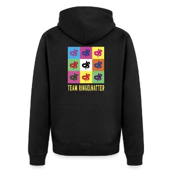 Team grass snake - Unisex Premium Organic Zip Hoodie - black - Back - Nico (187cm)