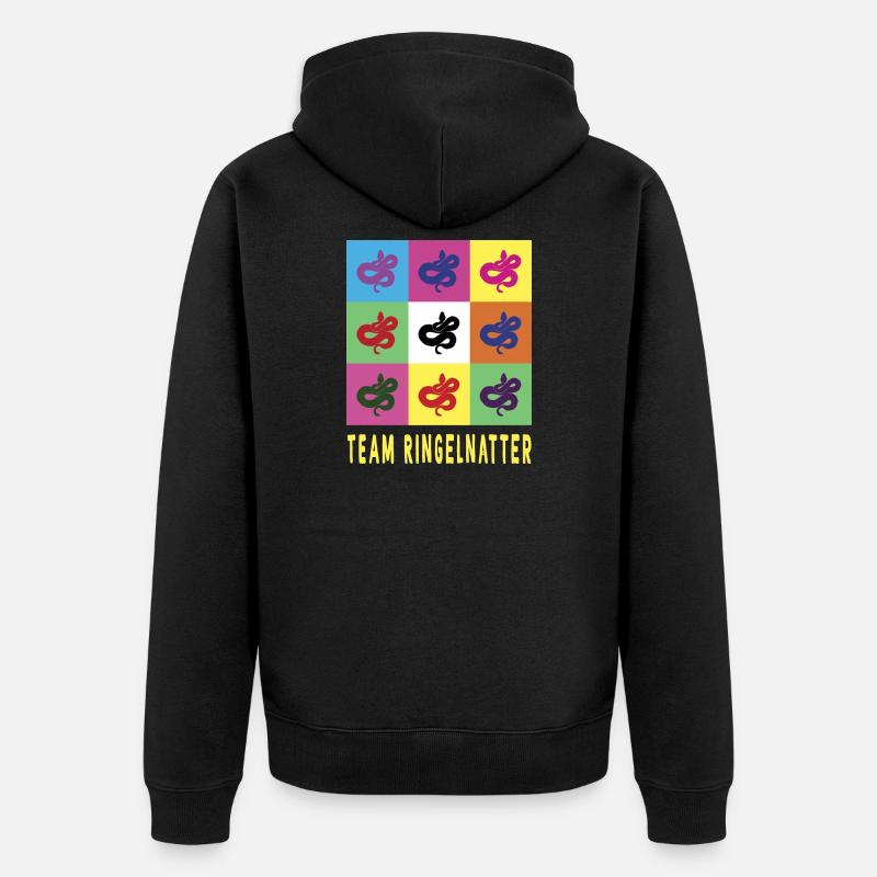 Serpent d’herbe de l’équipe - Veste à capuche bio Premium Unisexe - noir