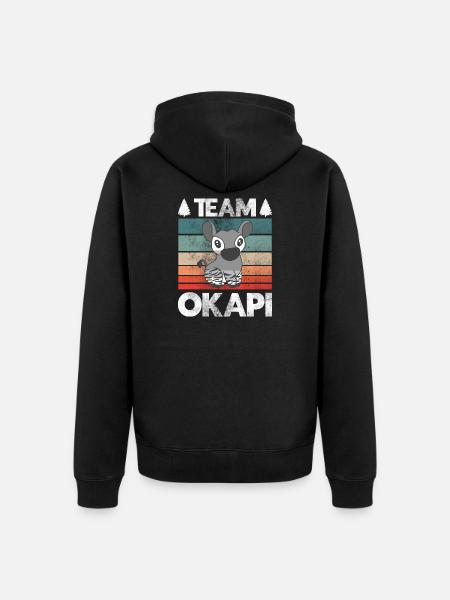 Okapi das Juwel des Dschungels - Unisex Premium Bio Zip Hoodie - Schwarz