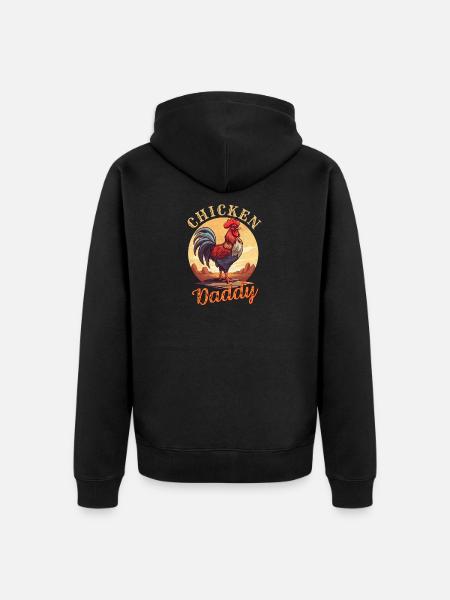 Royal Welsh with Rooster's Head - Unisex Premium Organic Zip Hoodie - black