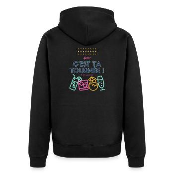 c est ta tournée ! Design humour apéro - Veste à capuche bio Premium Unisexe - noir - Dos - Nico (187cm)