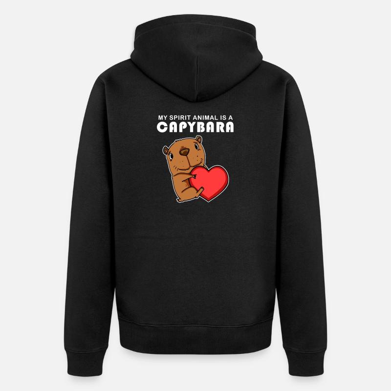 Capybara Wasserschwein Capybaras - Veste à capuche bio Premium Unisexe - noir