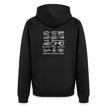 Segeln Segelboot Segelknoten Knotenkunde - Unisex Premium Bio Zip Hoodie - Schwarz - Hinten - Nico (187cm)