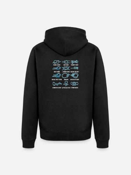 Sailing, sailboat, sailing knots, knotting - Unisex Premium Organic Zip Hoodie - black