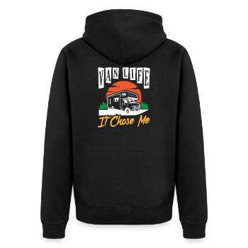 Van Life I Chose Me Campervan - Unisex Premium Organic Zip Hoodie - black - Back - Nico (187cm)