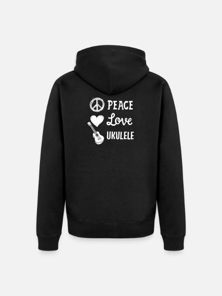 Ukulele Ukulele-Spieler - Unisex Premium Bio Zip Hoodie - Schwarz