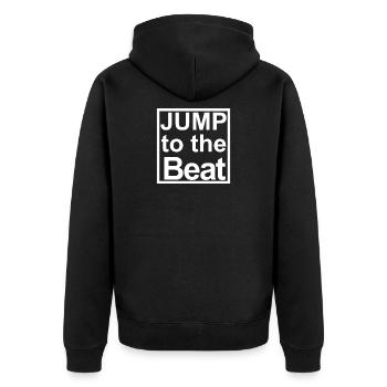 Jump to the Beat - Unisex Premium Organic Zip Hoodie - black - Back - Nico (187cm)