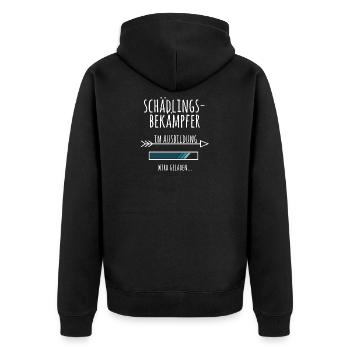 Schädlingsbekämpfer Ausbildung Geschenk Schädlinge - Unisex Premium Bio Zip Hoodie - Schwarz - Hinten - Nico (187cm)