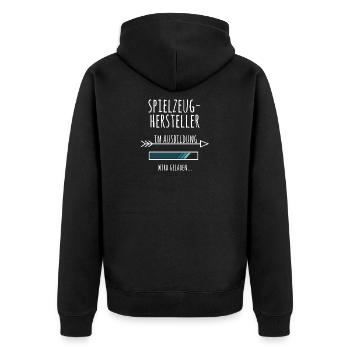 Spielzeughersteller Ausbildung Beruf Spielzeug - Unisex Premium Bio Zip Hoodie - Schwarz - Hinten - Nico (187cm)