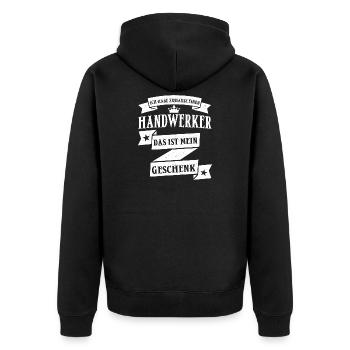 Lustiger Handwerker Handwerk Beruf Spruch - Unisex Premium Bio Zip Hoodie - Schwarz - Hinten - Nico (187cm)