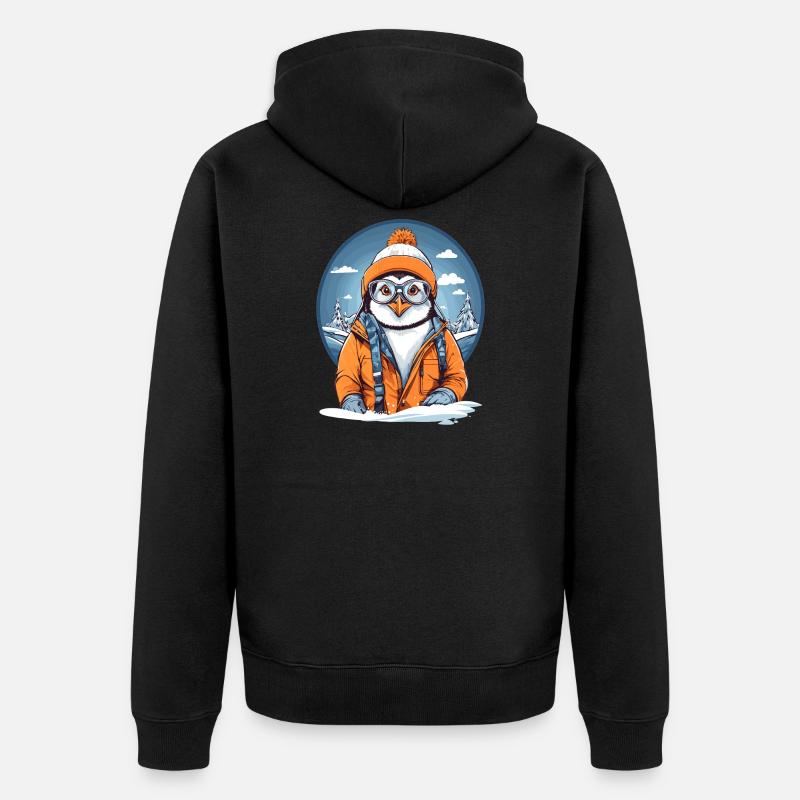 Pingouin mignon - Veste à capuche bio Premium Unisexe - noir