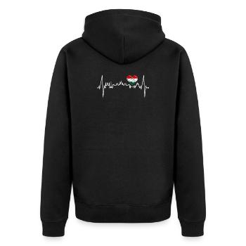 Budapest Skyline Heartbeat Hongrie Coeur Budapester - Veste à capuche bio Premium Unisexe - noir - Dos - Nico (187cm)