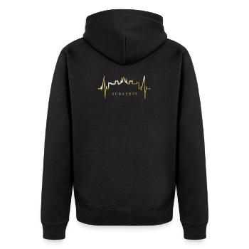 Budapest Skyline Heartbeat Hongrie Coeur Budapester - Veste à capuche bio Premium Unisexe - noir - Dos - Nico (187cm)