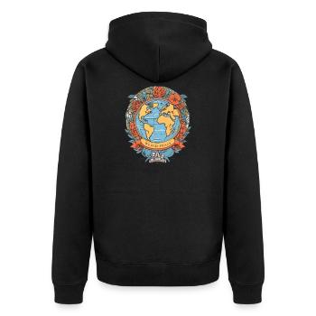 Paix mondiale sur Terre - Veste à capuche bio Premium Unisexe - noir - Dos - Nico (187cm)