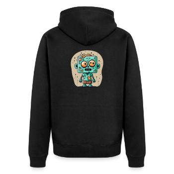zombie mignon avec une tête carrée - Veste à capuche bio Premium Unisexe - noir - Dos - Nico (187cm)