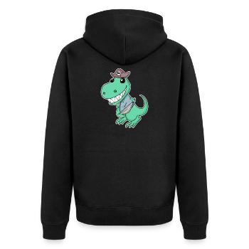 Dinosaure Pirate pour les enfants - Veste à capuche bio Premium Unisexe - noir - Dos - Nico (187cm)