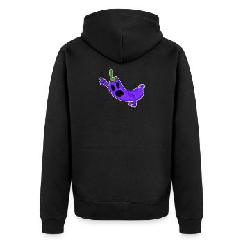 Zombie Eggplant Horror Creepy - Unisex Premium Organic Zip Hoodie - black - Back - Nico (187cm)