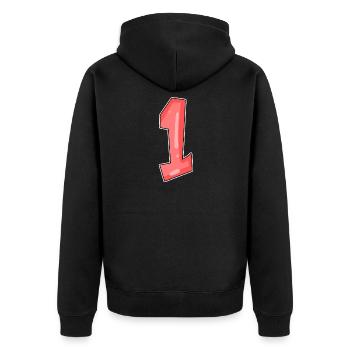 1 red - Unisex Premium Organic Zip Hoodie - black - Back - Nico (187cm)