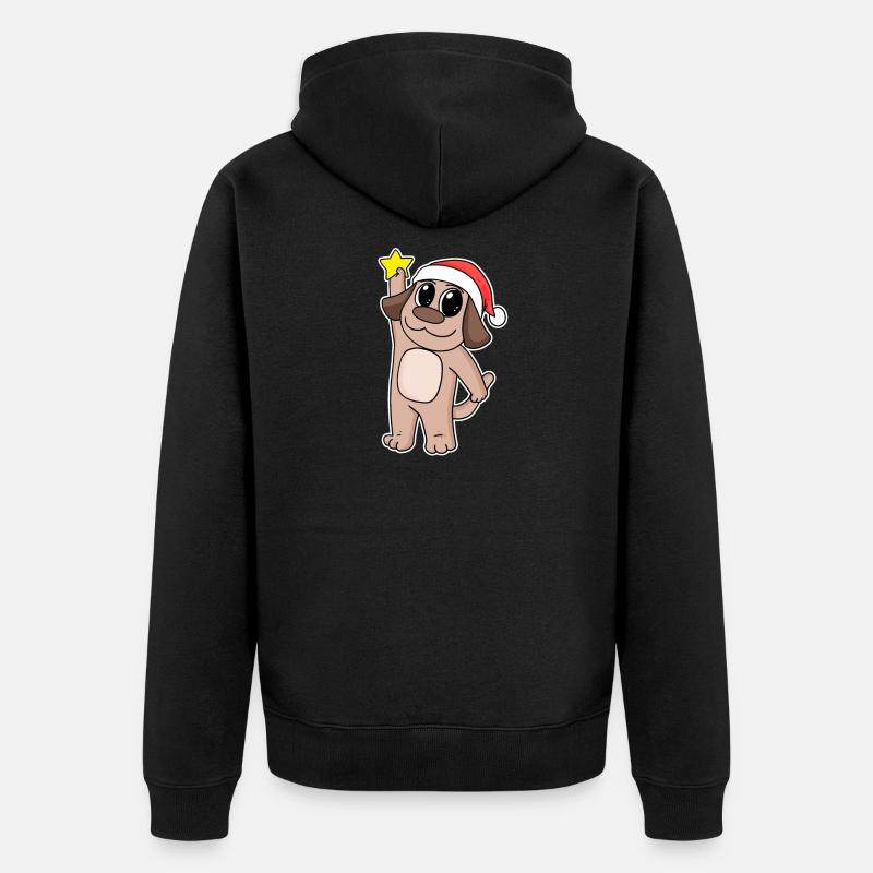 Chien Noël - Veste à capuche bio Premium Unisexe - noir