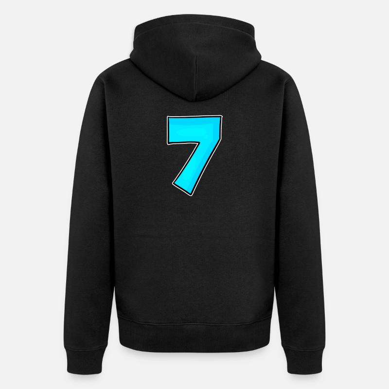 7 - Sept - Veste à capuche bio Premium Unisexe - noir