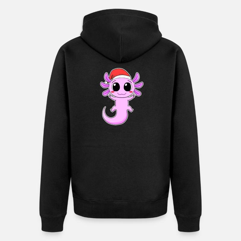 Axolotl Noël - Veste à capuche bio Premium Unisexe - noir