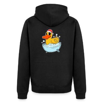 Canard en caoutchouc Noël - Veste à capuche bio Premium Unisexe - noir - Dos - Nico (187cm)