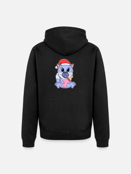 Bébé loup Noël - Veste à capuche bio Premium Unisexe - noir
