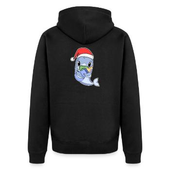 Requin bébé Noël - Veste à capuche bio Premium Unisexe - noir - Dos - Nico (187cm)