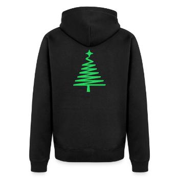 Frohe weihnachten, Frohe weihnachten, Frohe weihna - Unisex Premium Bio Zip Hoodie - Schwarz - Hinten - Nico (187cm)