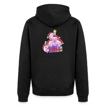 Pig Pigs Christmas Tree Christmas - Unisex Premium Organic Zip Hoodie - black - Back - Nico (187cm)