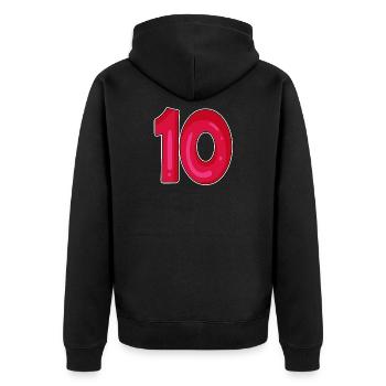 10 - Unisex Premium Organic Zip Hoodie - black - Back - Nico (187cm)
