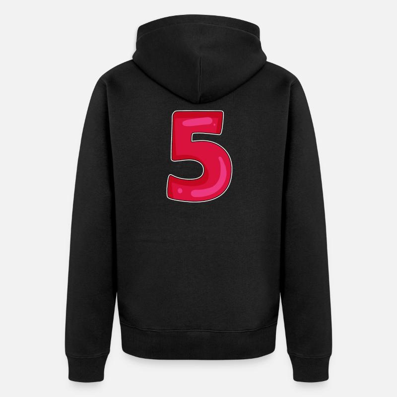 5 - Unisex Premium Bio Zip Hoodie - Schwarz
