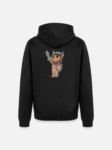 Viking Motif Lion - Veste à capuche bio Premium Unisexe - noir
