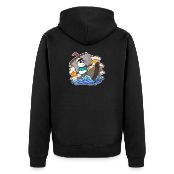 Capitaine Sailor Bear - Veste à capuche bio Premium Unisexe - noir - Dos - Nico (187cm)
