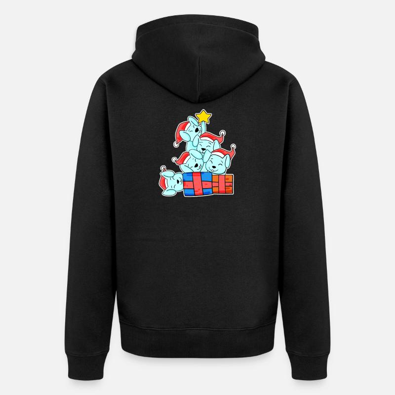 Lapin Arbre de Noël Noël - Veste à capuche bio Premium Unisexe - noir
