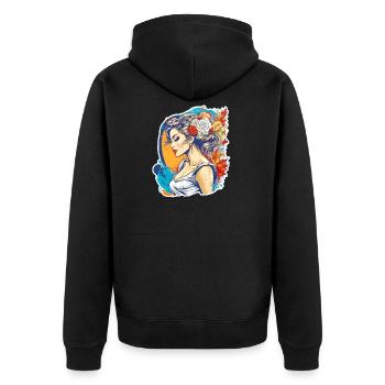Braut - Unisex Premium Bio Zip Hoodie - Schwarz - Hinten - Nico (187cm)