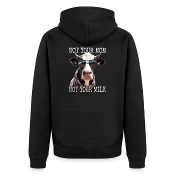 Pas ta mère Pas ton lait Végétalien Végétarien Végétarien - Veste à capuche bio Premium Unisexe - noir - Dos - Nico (187cm)