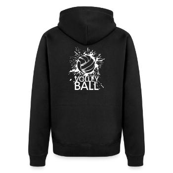 Équipe graphique d’illustration d’icône d’icône d’explosion de volley-ball - Veste à capuche bio Premium Unisexe - noir - Dos - Nico (187cm)