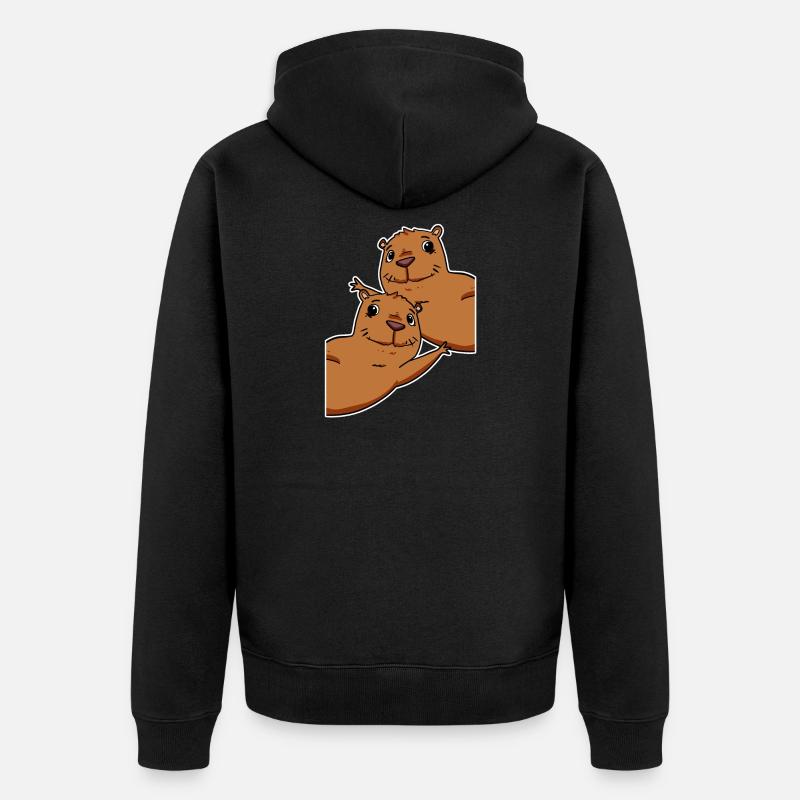 Capybara Wasserschwein - Veste à capuche bio Premium Unisexe - noir