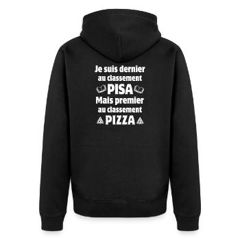 école, écolier, classement Pisa - Veste à capuche bio Premium Unisexe - noir - Dos - Nico (187cm)